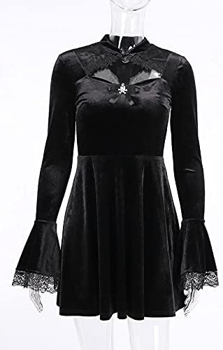 TSMNZMU Lolita - Abito da Donna in Velluto Gotico Senza Maniche, in Pizzo Harajuku