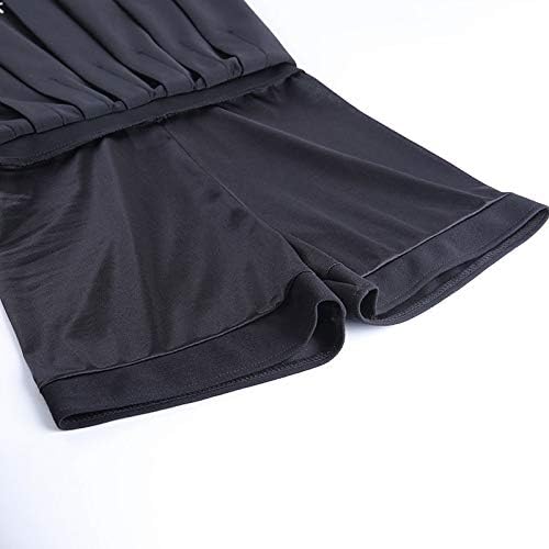Minigonna da donna, nera, a pieghe, stile gotico, estiva, con cintura e catena
