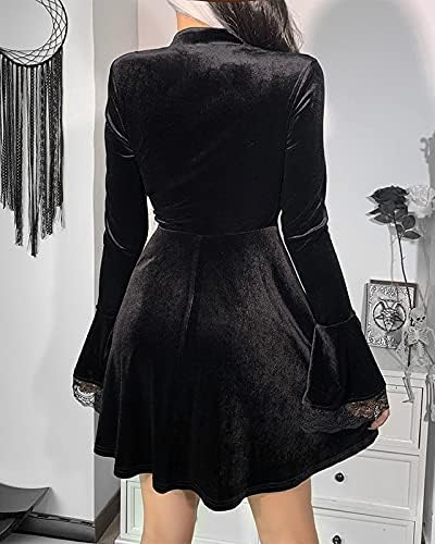 TSMNZMU Lolita - Abito da Donna in Velluto Gotico Senza Maniche, in Pizzo Harajuku