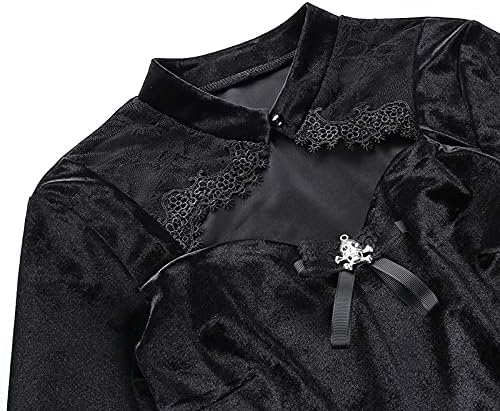 TSMNZMU Lolita - Abito da Donna in Velluto Gotico Senza Maniche, in Pizzo Harajuku