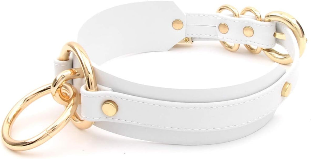 Girocollo Donna O Ring Choker Collana in Ecopelle