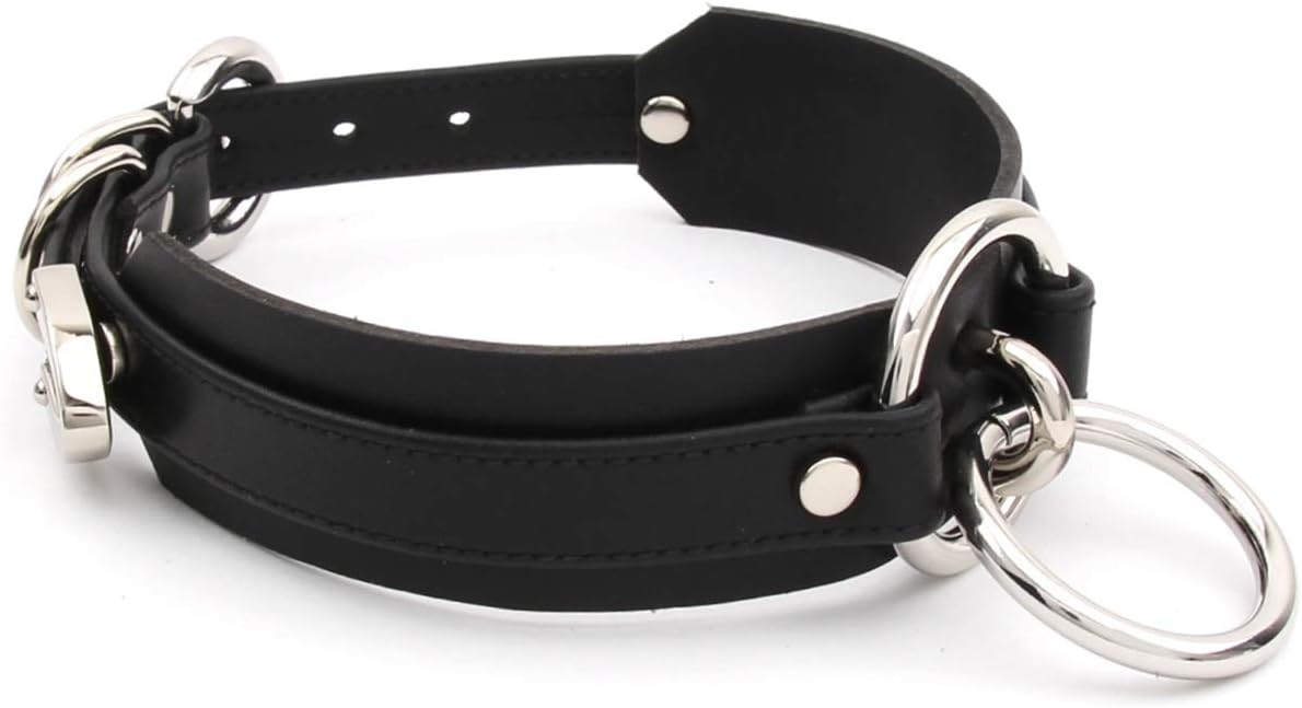 Girocollo Donna O Ring Choker Collana in Ecopelle