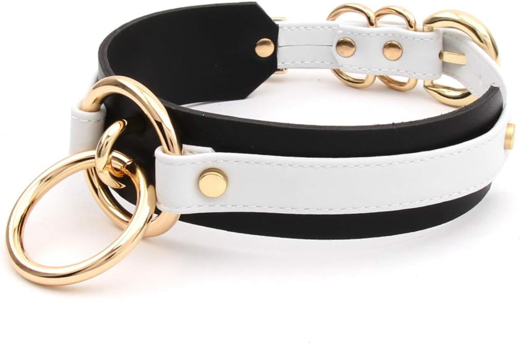 Girocollo Donna O Ring Choker Collana in Ecopelle