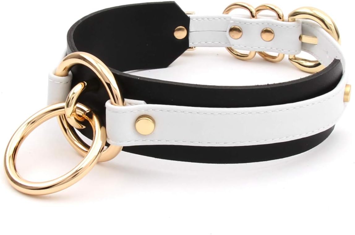 Girocollo Donna O Ring Choker Collana in Ecopelle