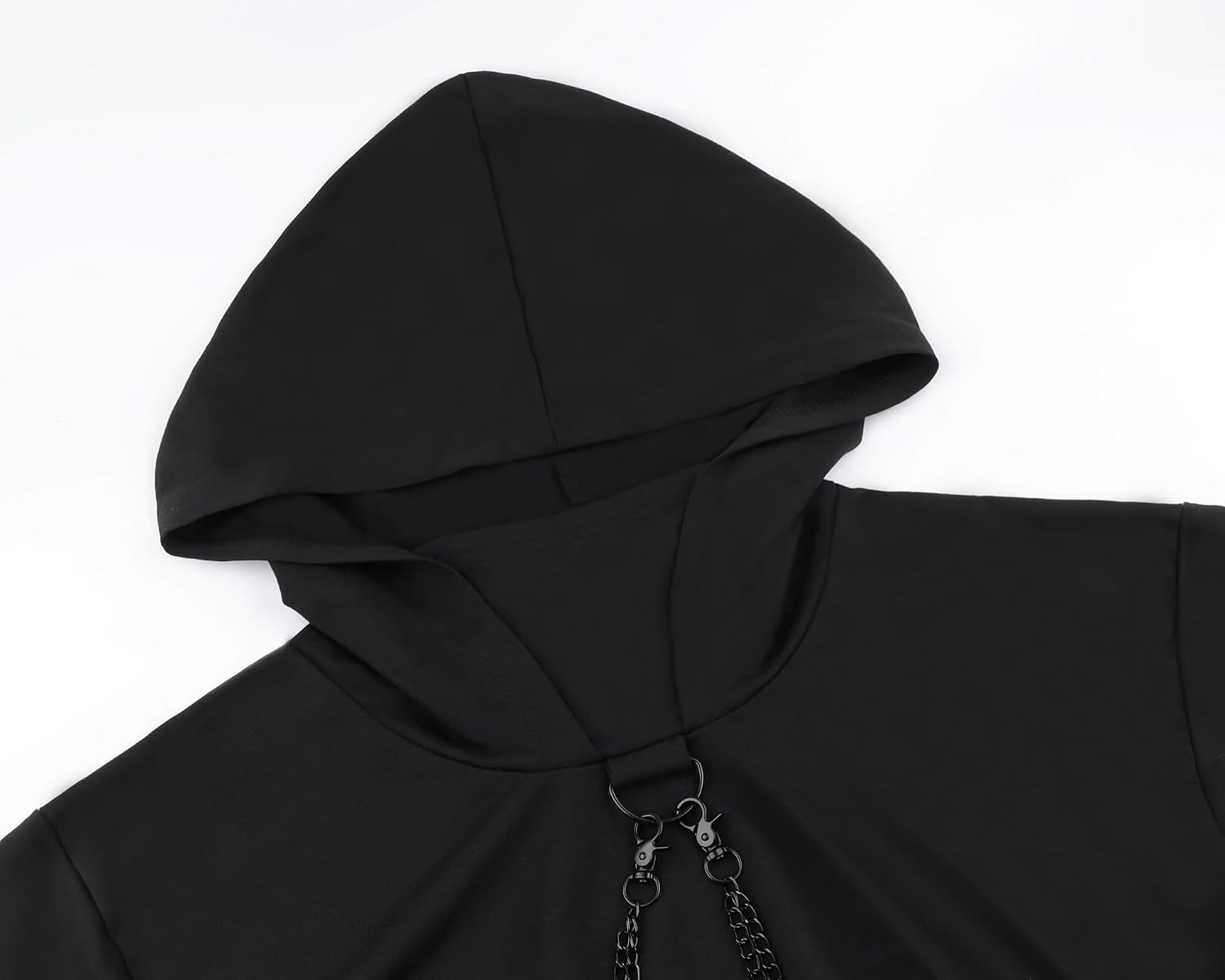 Maglietta a maniche lunghe con bretelle, da donna, stile gotico, punk, cool, con motivo drago, girocollo, nero, per autunno