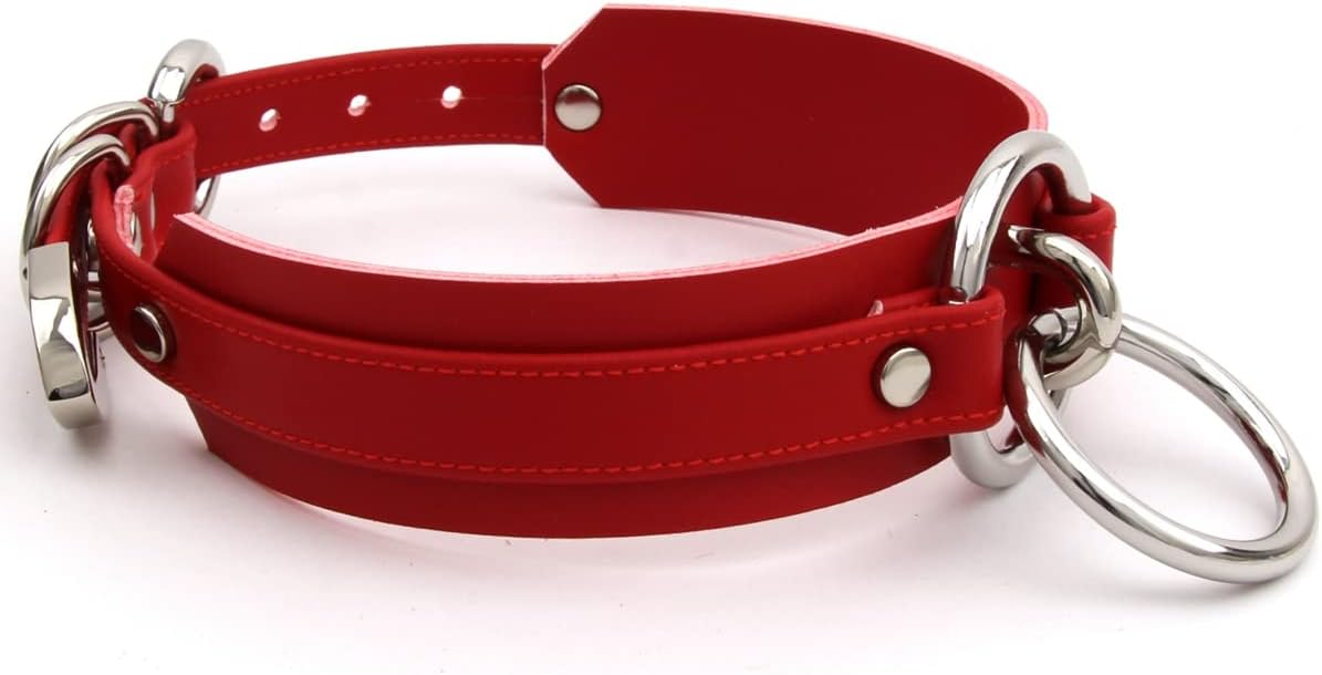 Girocollo Donna O Ring Choker Collana in Ecopelle
