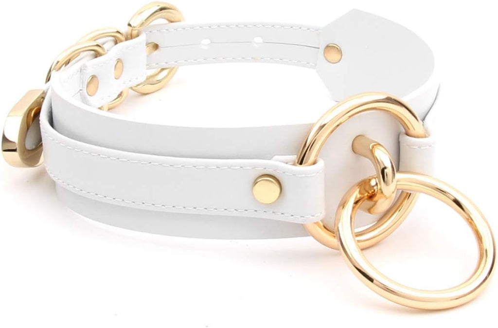 Girocollo Donna O Ring Choker Collana in Ecopelle