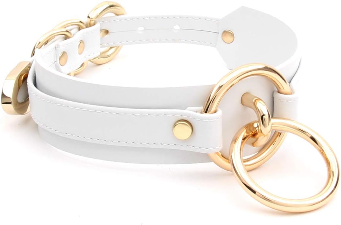 Girocollo Donna O Ring Choker Collana in Ecopelle