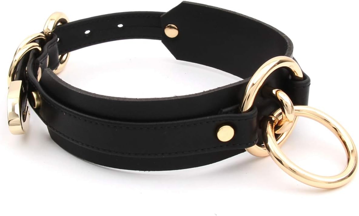 Girocollo Donna O Ring Choker Collana in Ecopelle