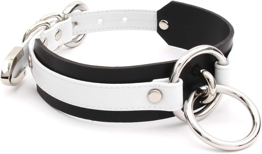 Girocollo Donna O Ring Choker Collana in Ecopelle
