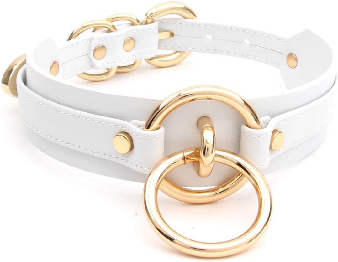 Girocollo Donna O Ring Choker Collana in Ecopelle