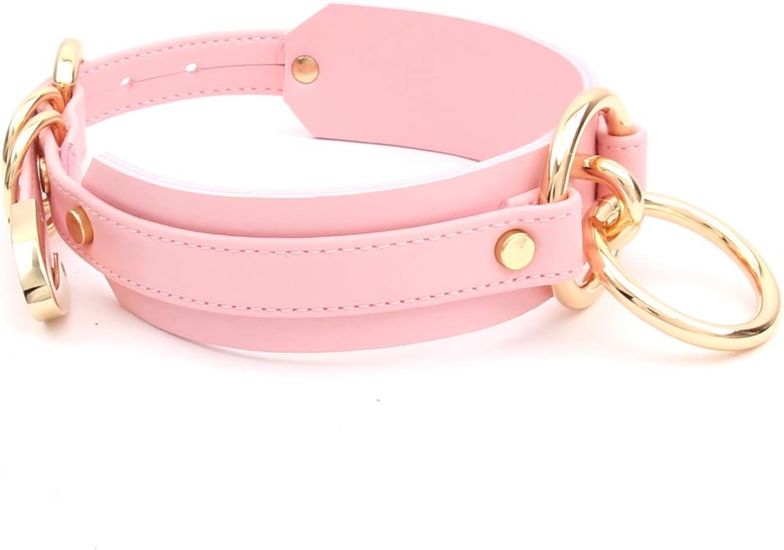 Girocollo Donna O Ring Choker Collana in Ecopelle