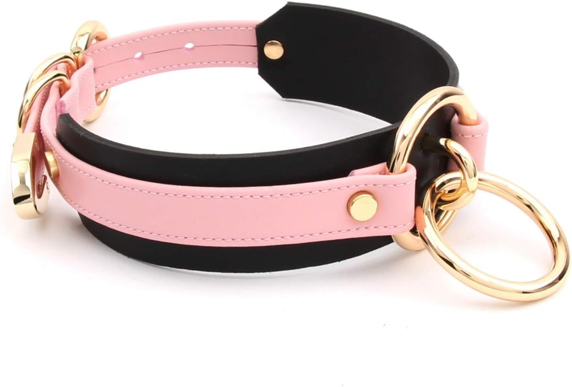 Girocollo Donna O Ring Choker Collana in Ecopelle