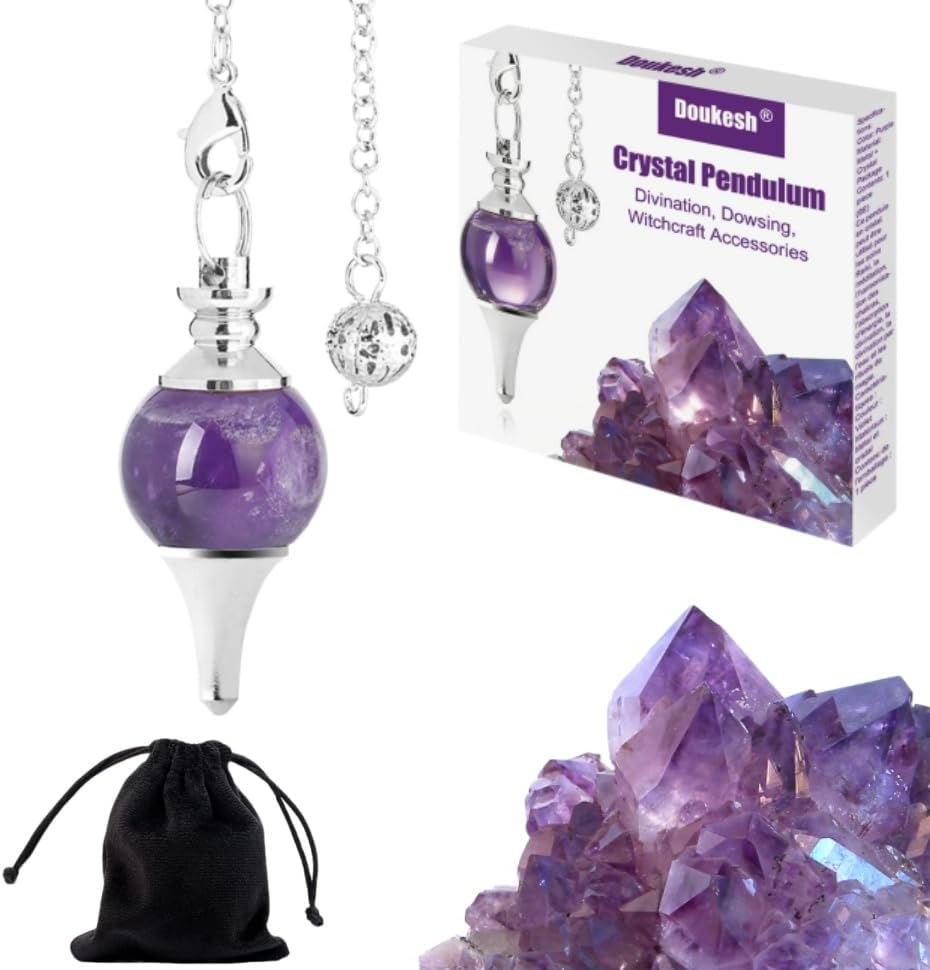 Pendolino Divinatorio Ametista,Pendolo Divinatorio,Pendolino Radioestesia,Pendolo Esoterico Ametista,Pendolo di Meditazione Wicca Divinazione Chakra Reiki,Divinatorio/Veggenza