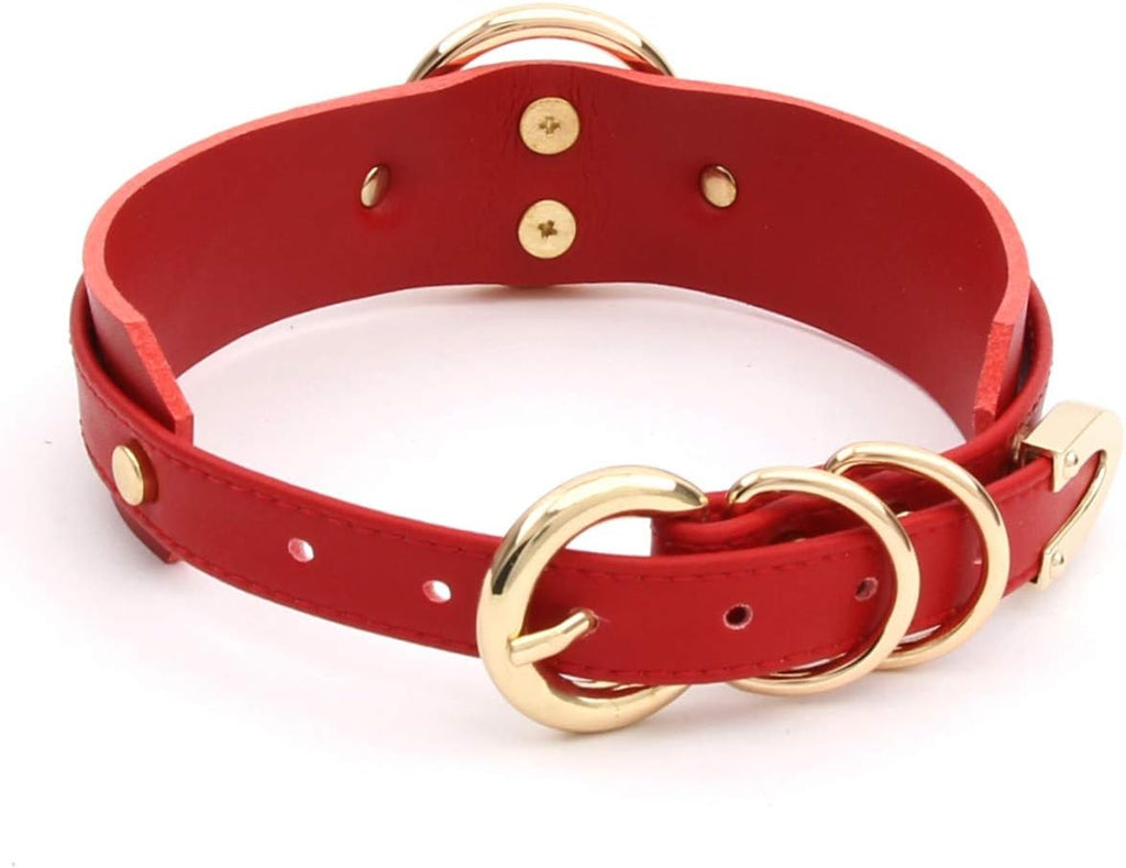 Girocollo Donna O Ring Choker Collana in Ecopelle