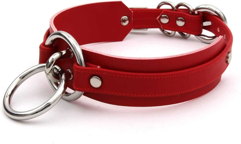 Girocollo Donna O Ring Choker Collana in Ecopelle