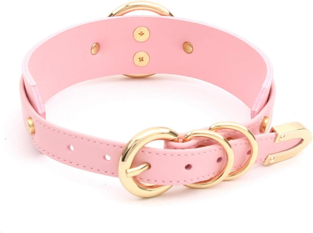 Girocollo Donna O Ring Choker Collana in Ecopelle
