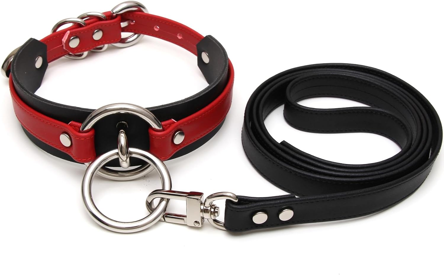Girocollo Donna O Ring Choker Collana in Ecopelle