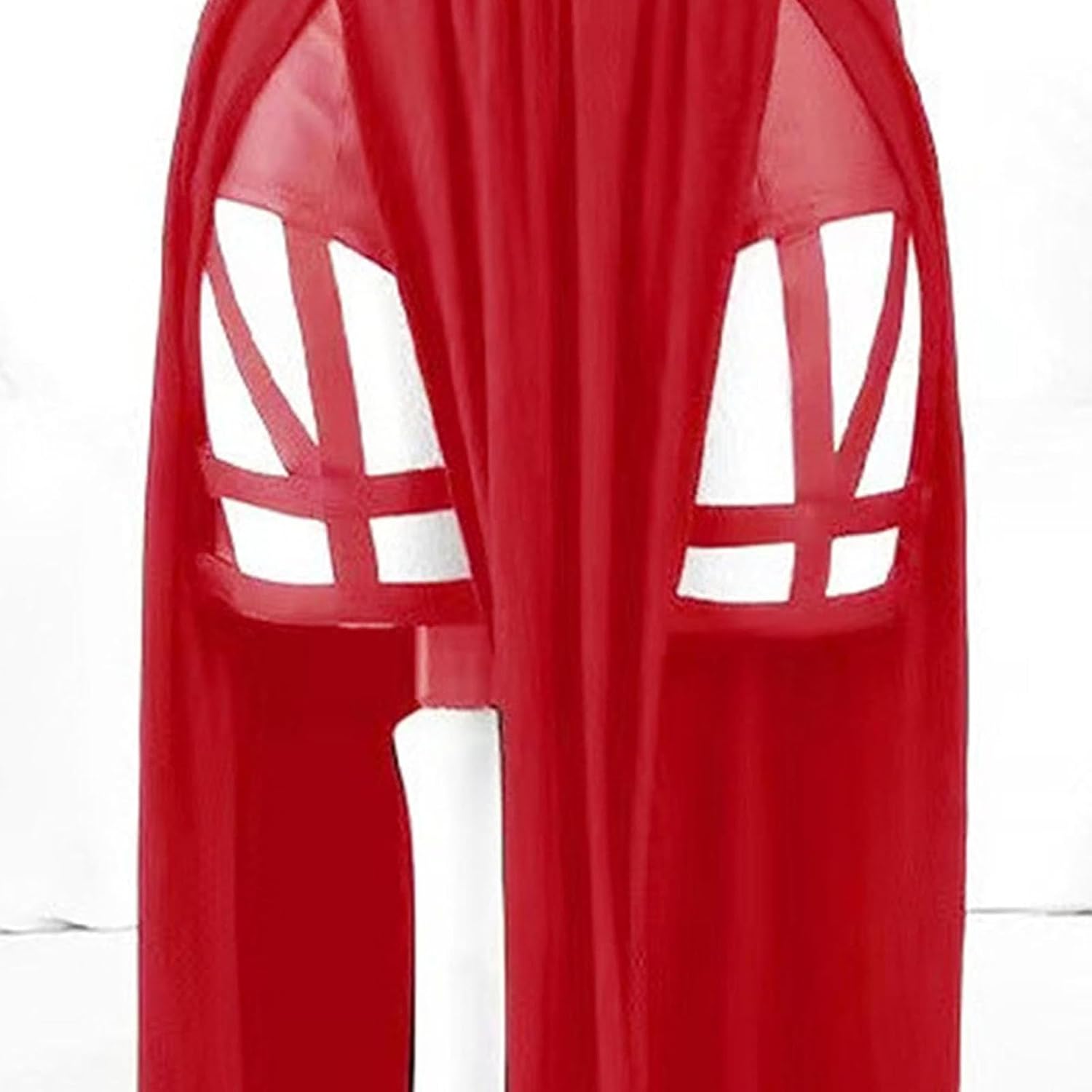 Generisch Abito gotico trasparente da donna, abbigliamento da notte, camicia da notte sexy, doppio negligé con spacco, per festival, club, serate, festival