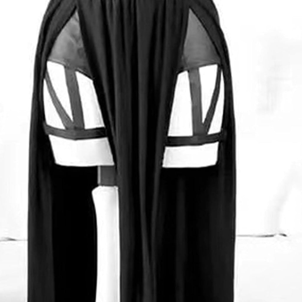 Generisch Abito gotico trasparente da donna, abbigliamento da notte, camicia da notte sexy, doppio negligé con spacco, per festival, club, serate, festival