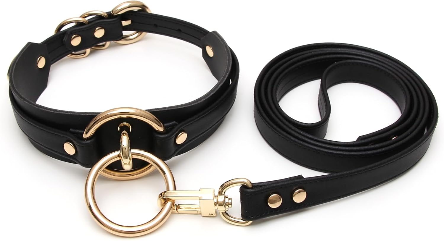 Girocollo Donna O Ring Choker Collana in Ecopelle