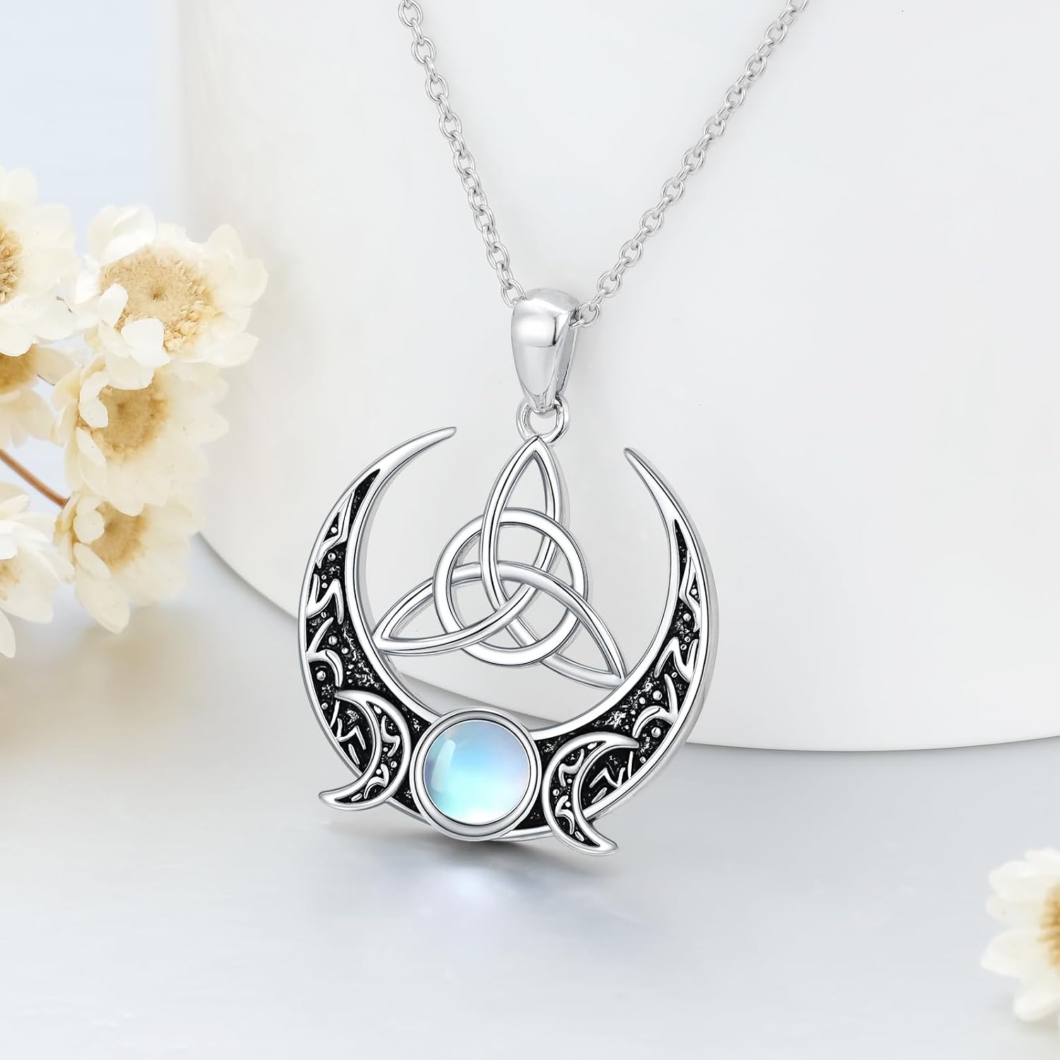 YAFEINI Collana con Ciondolo a Forma di Cuore Celtico in Argento Sterling 925, Gioielli d'Amore Infinito
