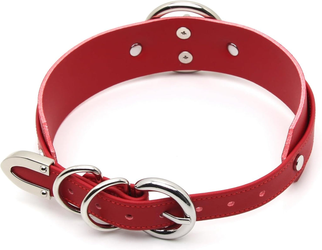 Girocollo Donna O Ring Choker Collana in Ecopelle