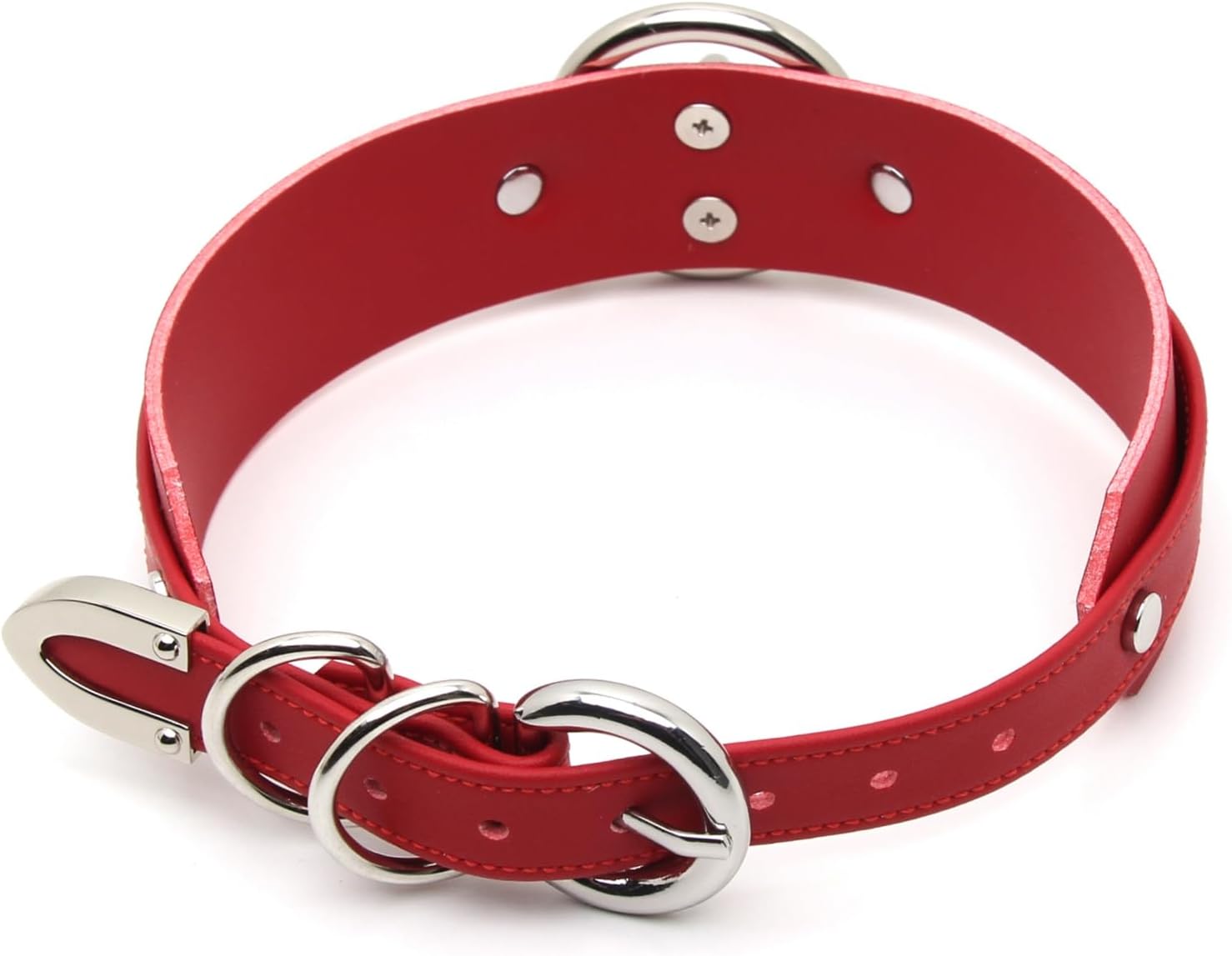 Girocollo Donna O Ring Choker Collana in Ecopelle