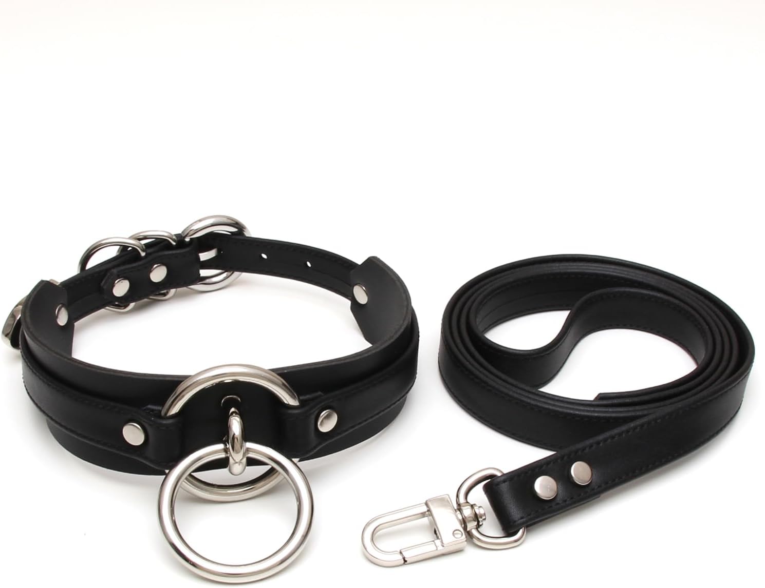 Girocollo Donna O Ring Choker Collana in Ecopelle
