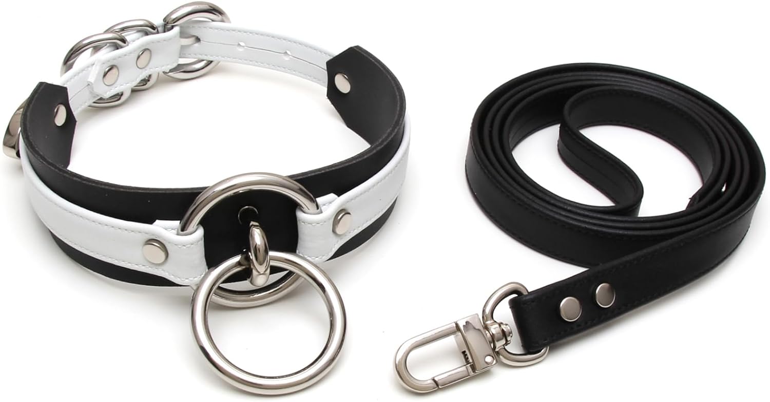 Girocollo Donna O Ring Choker Collana in Ecopelle