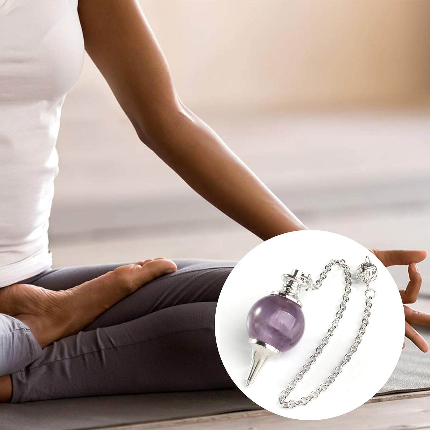 Pendolino Divinatorio Ametista,Pendolo Divinatorio,Pendolino Radioestesia,Pendolo Esoterico Ametista,Pendolo di Meditazione Wicca Divinazione Chakra Reiki,Divinatorio/Veggenza