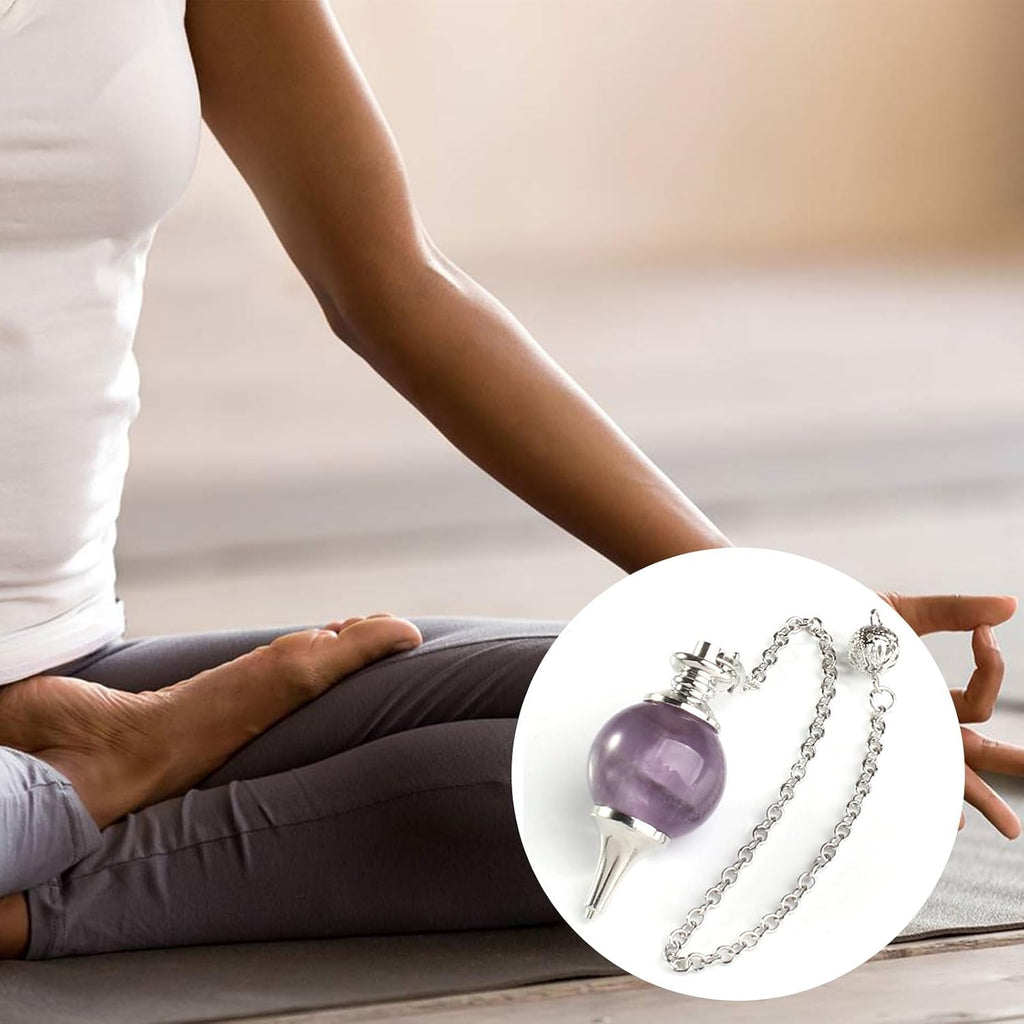 Pendolino Divinatorio Ametista,Pendolo Divinatorio,Pendolino Radioestesia,Pendolo Esoterico Ametista,Pendolo di Meditazione Wicca Divinazione Chakra Reiki,Divinatorio/Veggenza