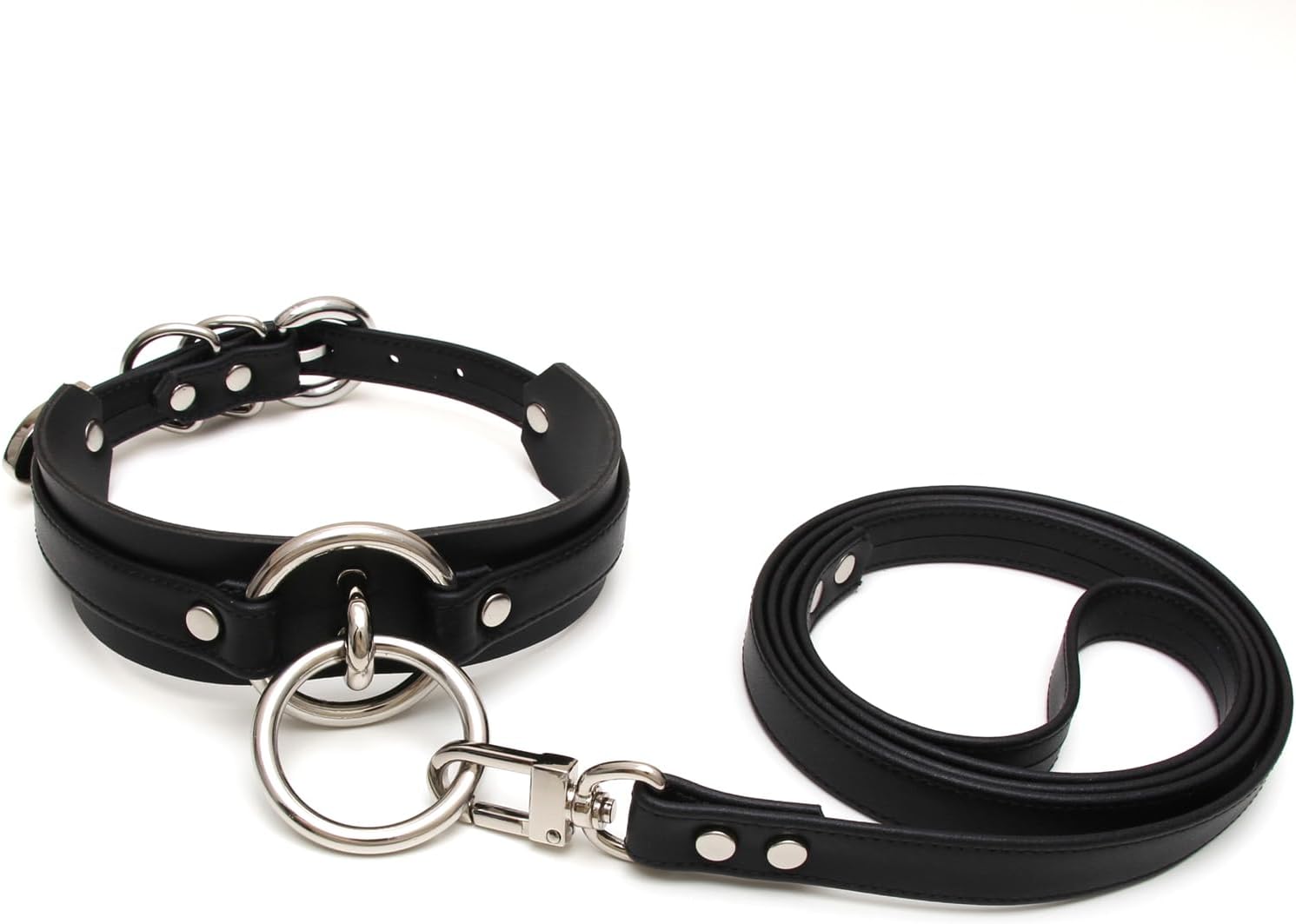 Girocollo Donna O Ring Choker Collana in Ecopelle