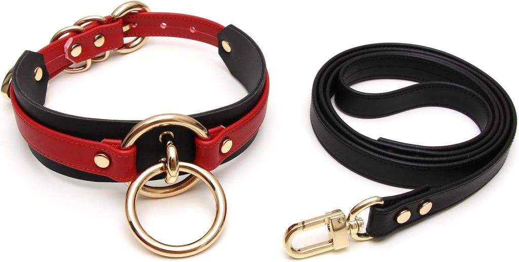 Girocollo Donna O Ring Choker Collana in Ecopelle