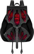 Restyle Zaino gotico BLOODVEIL - Pelle vegana e camoscio con vetro rosso, stile vampiro e Whimsigoth - Perfetto per università, ufficio e uso quotidiano