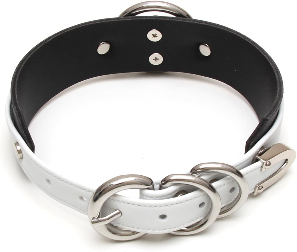 Girocollo Donna O Ring Choker Collana in Ecopelle