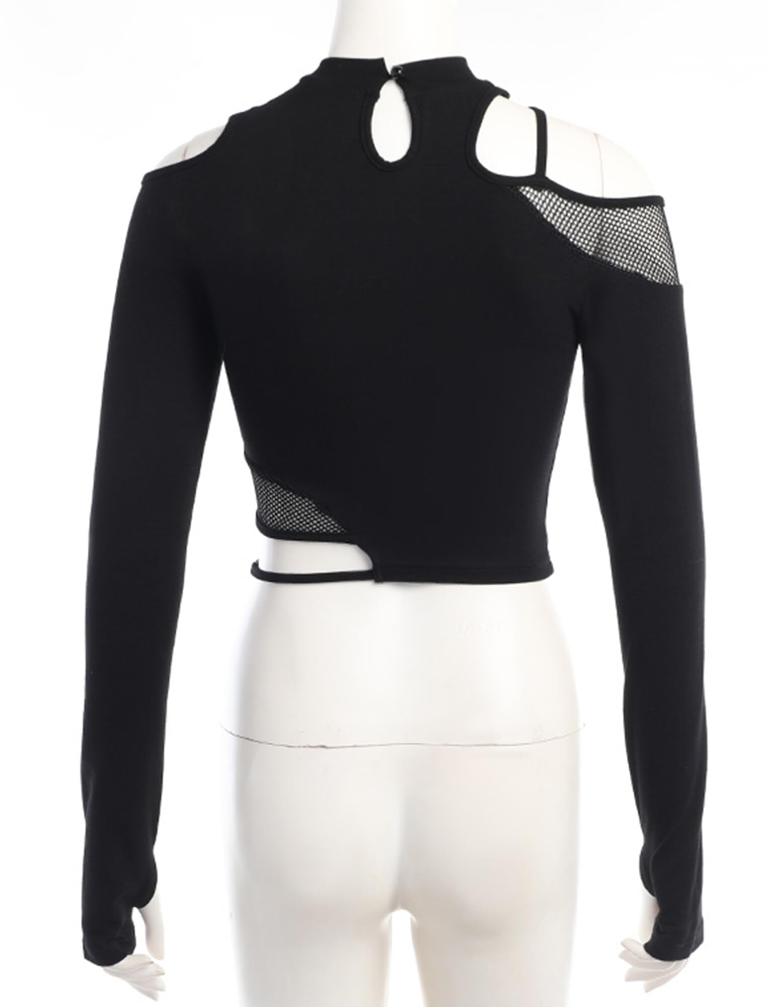 Maeau - Canotta da donna gotica punk nera crop top manica corta casual t-shirt estate canotta S M L per party club