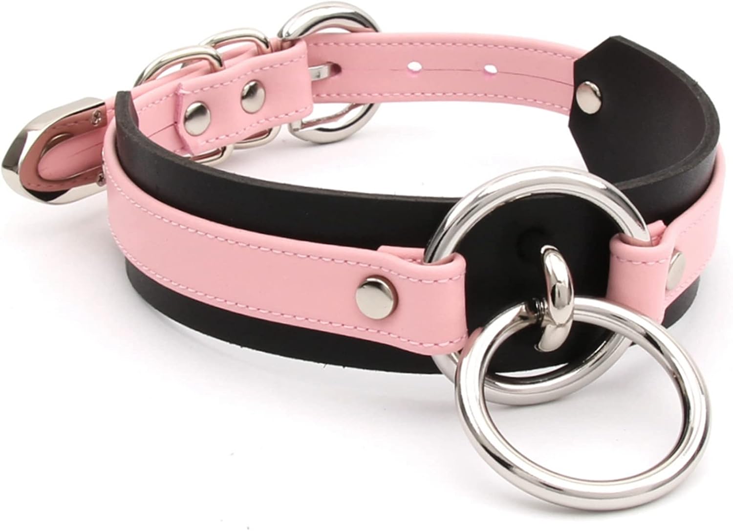 Girocollo Donna O Ring Choker Collana in Ecopelle