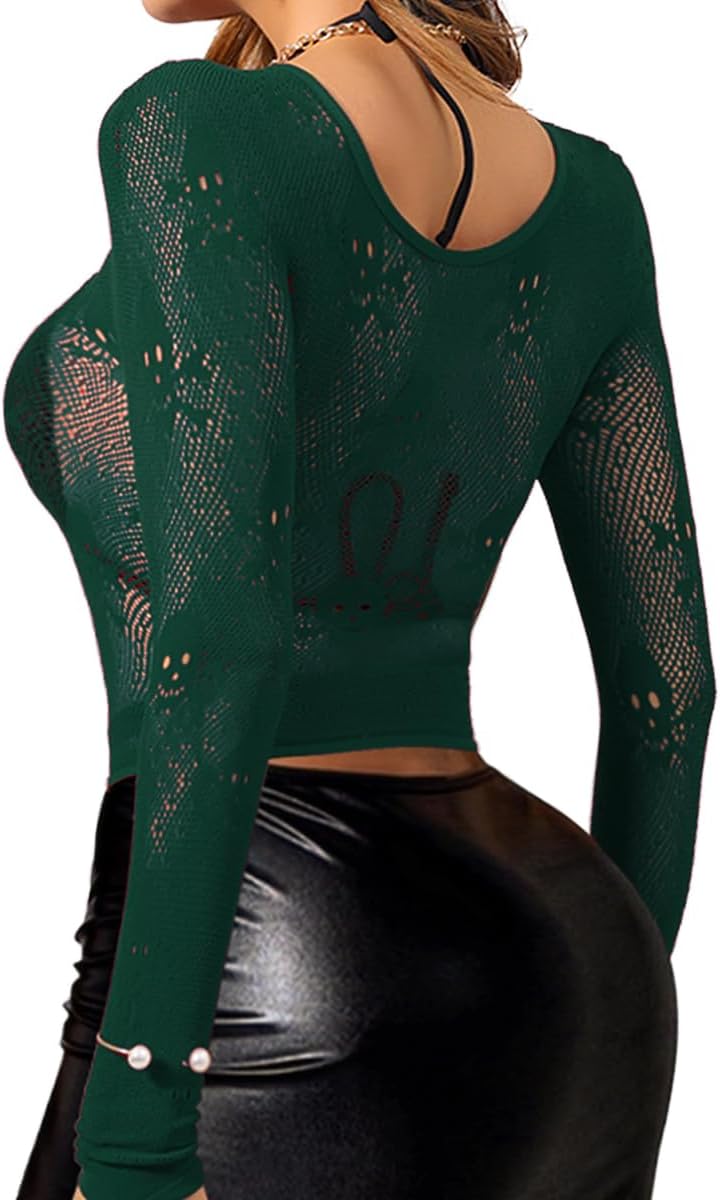 Buitifo Donne Sexy Crop Top Mesh Nightwear Skull Festival Costume Lingerie Camicie