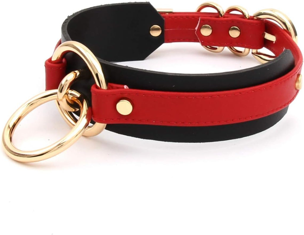 Girocollo Donna O Ring Choker Collana in Ecopelle