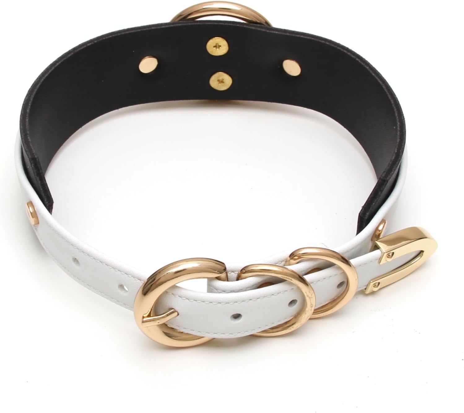 Girocollo Donna O Ring Choker Collana in Ecopelle