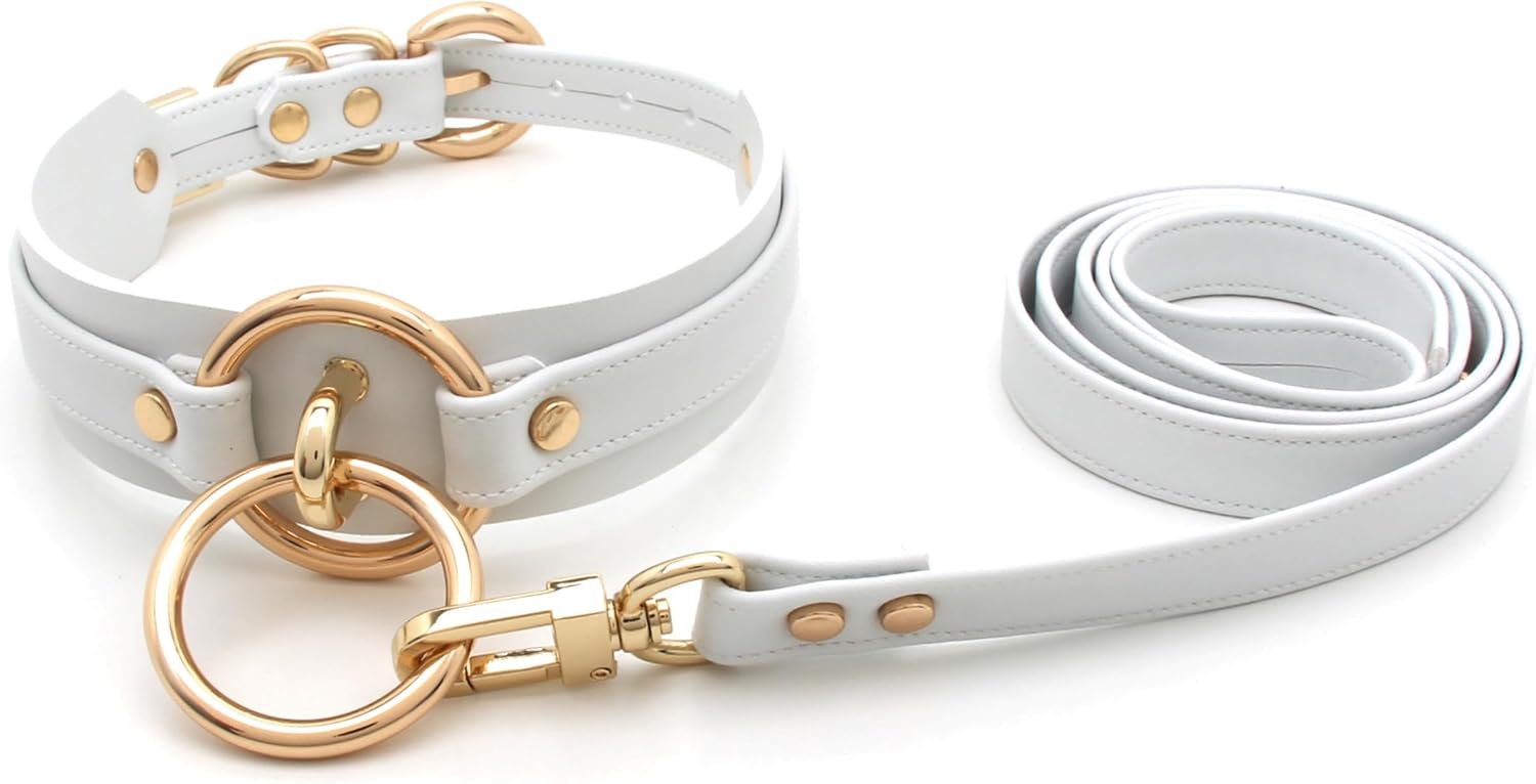 Girocollo Donna O Ring Choker Collana in Ecopelle