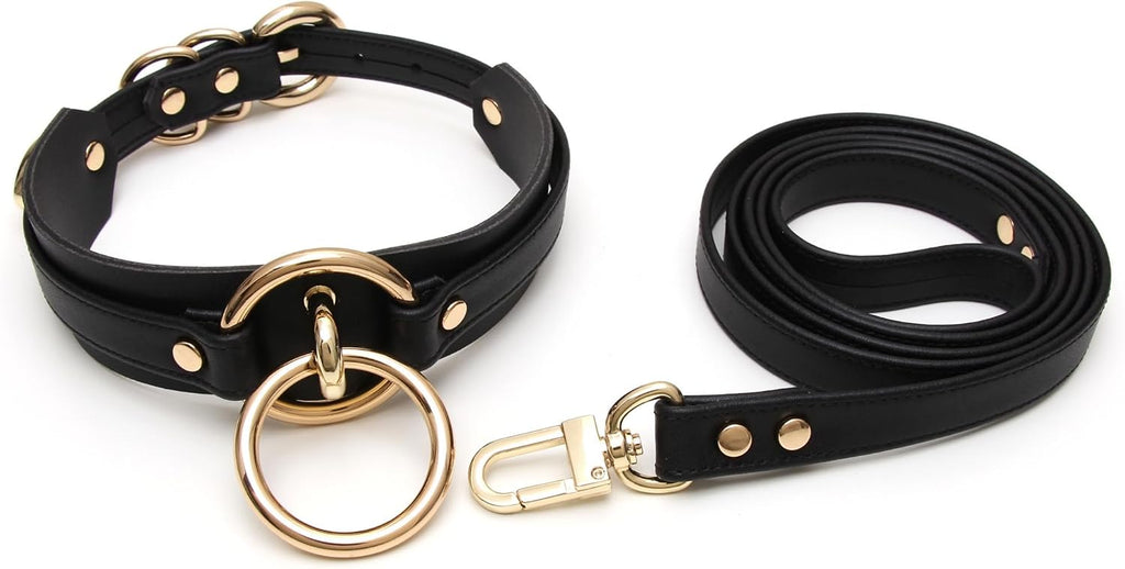 Girocollo Donna O Ring Choker Collana in Ecopelle