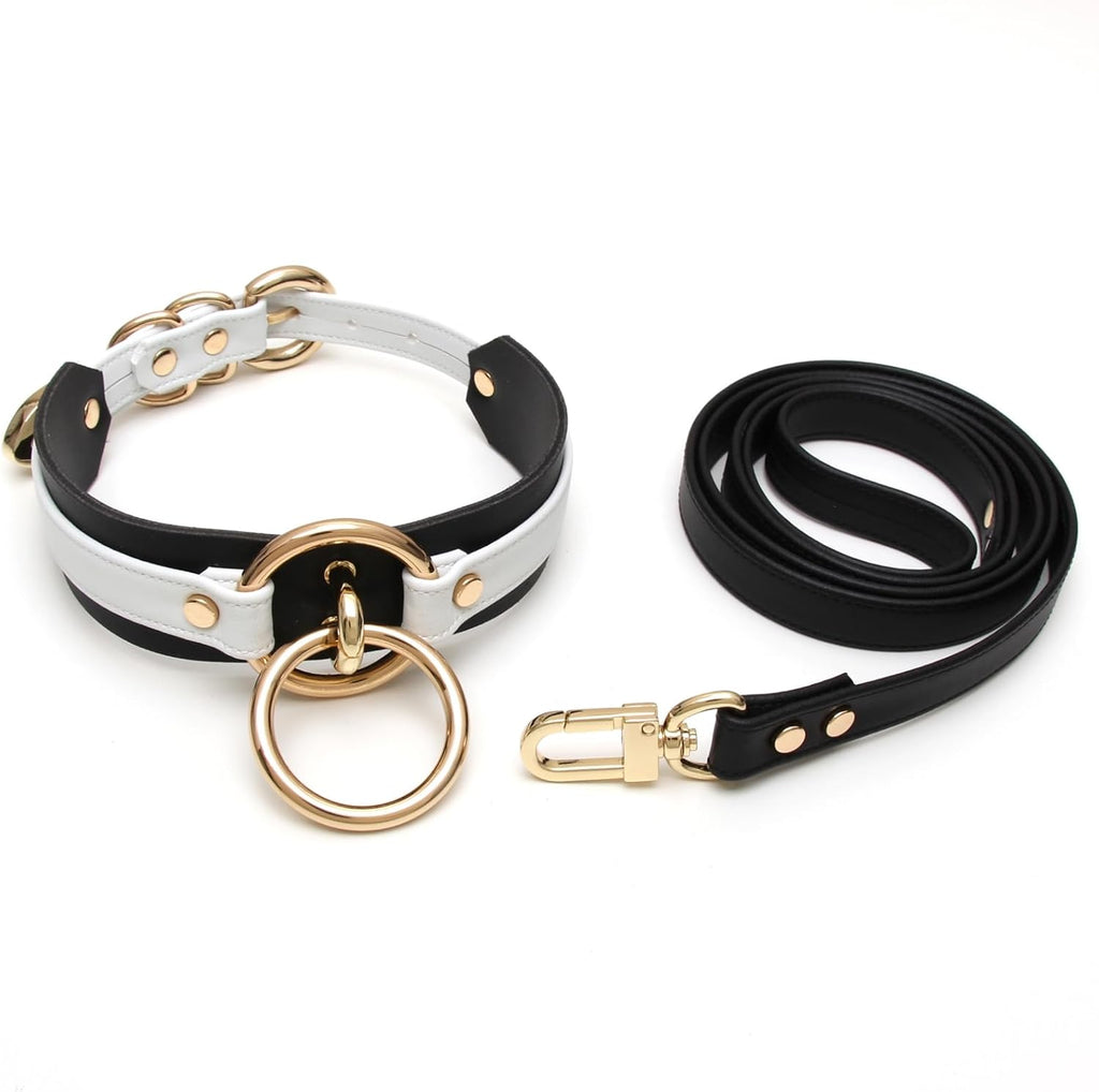 Girocollo Donna O Ring Choker Collana in Ecopelle
