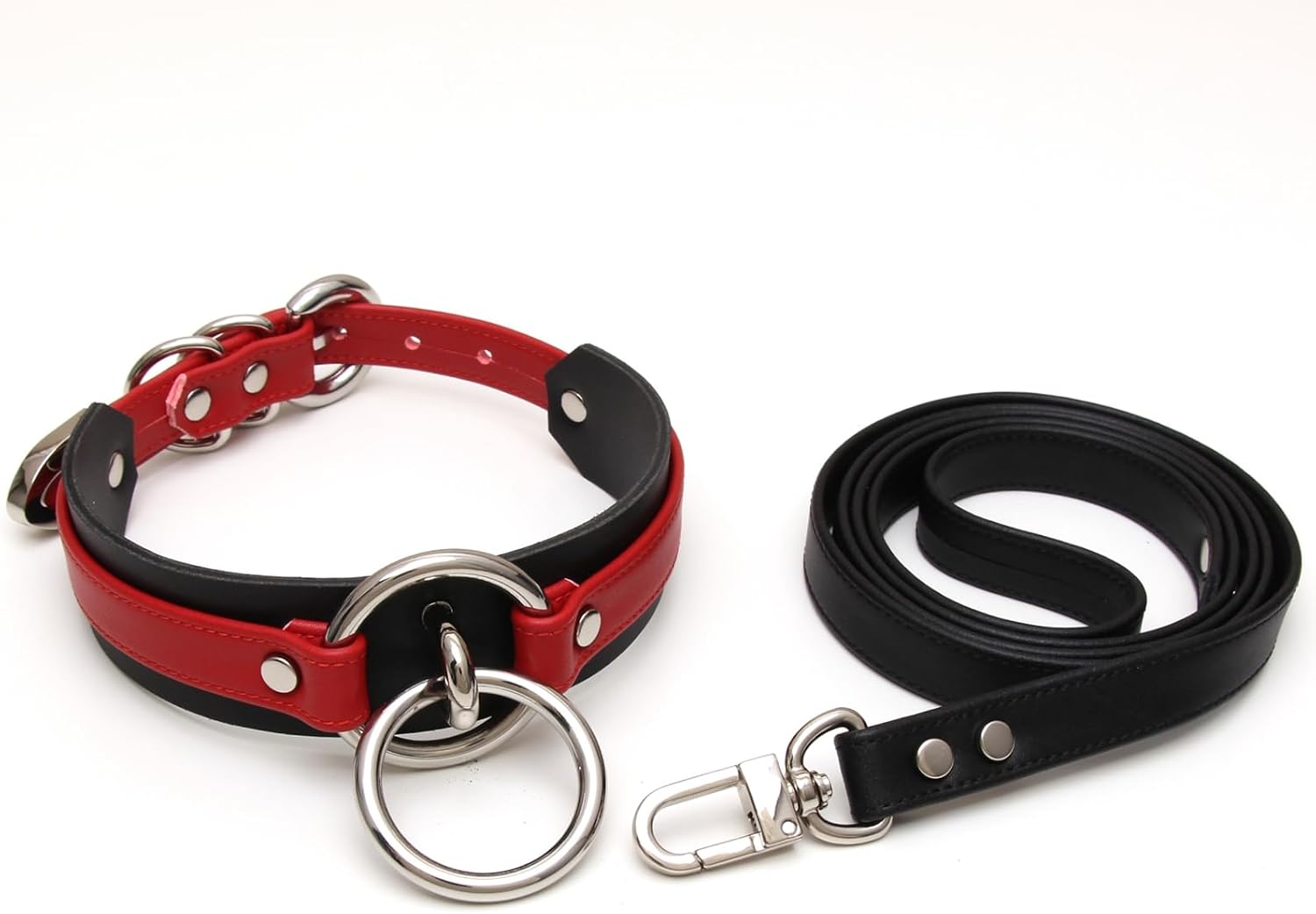 Girocollo Donna O Ring Choker Collana in Ecopelle