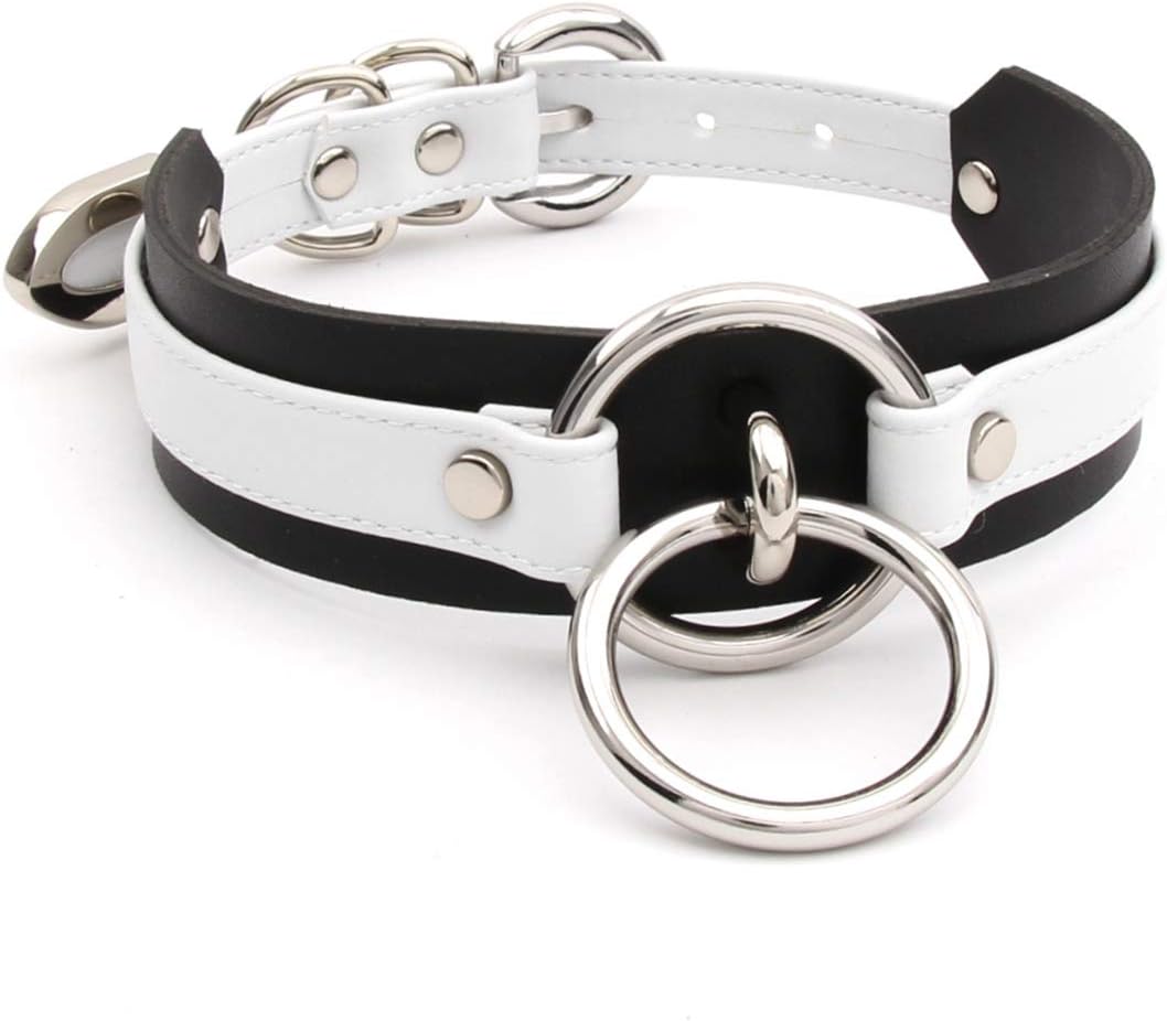 Girocollo Donna O Ring Choker Collana in Ecopelle