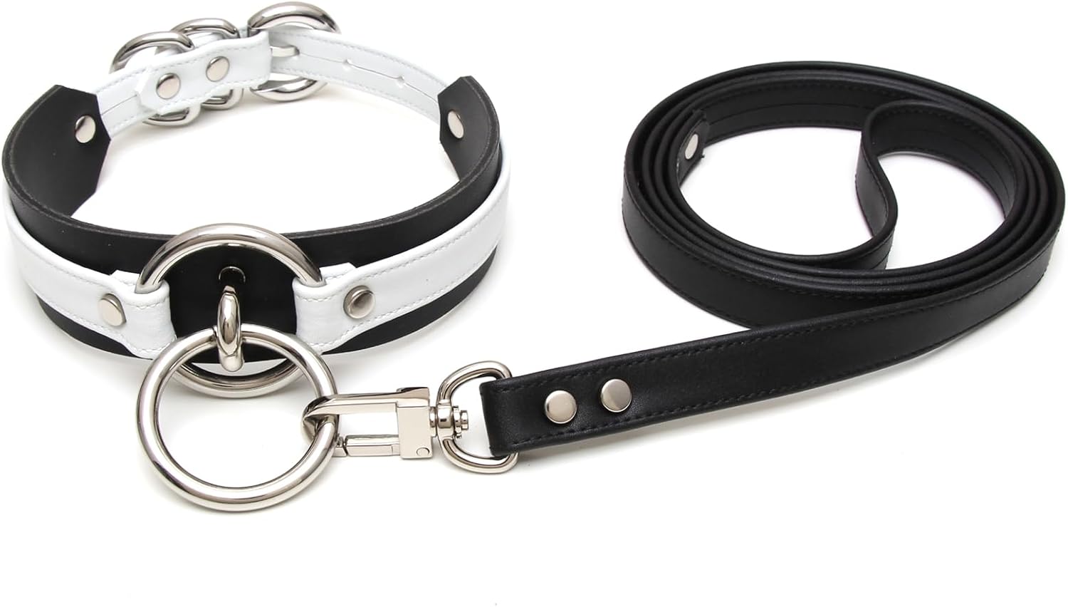 Girocollo Donna O Ring Choker Collana in Ecopelle