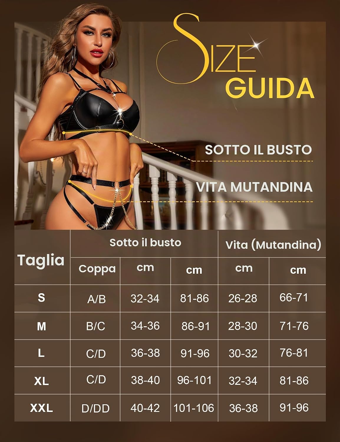 RSLOVE Completo Intimo Donna Sexy Set di Lingerie Reggiseno e Slip con Giarrettiera 6 Pezzi