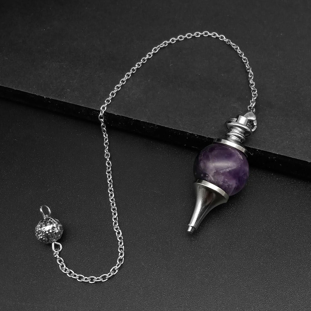 Pendolino Divinatorio Ametista,Pendolo Divinatorio,Pendolino Radioestesia,Pendolo Esoterico Ametista,Pendolo di Meditazione Wicca Divinazione Chakra Reiki,Divinatorio/Veggenza