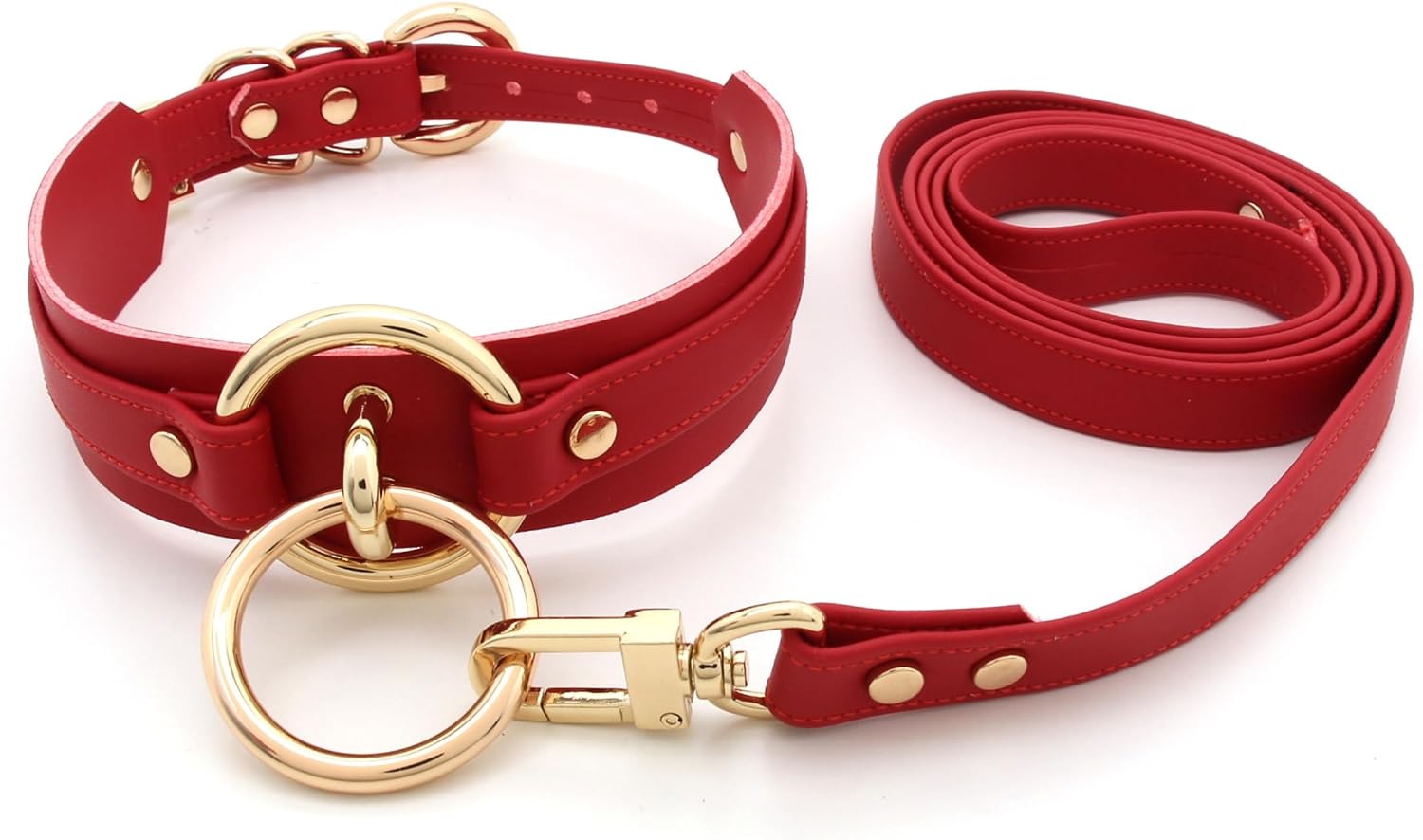 Girocollo Donna O Ring Choker Collana in Ecopelle